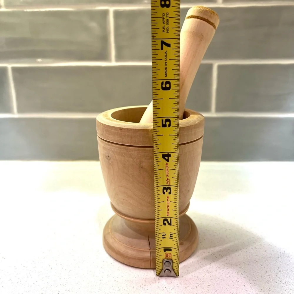 Wooden Puerto Rican Pilón & Maceta Caribbean Mortar & Pestle Handmade Muddler